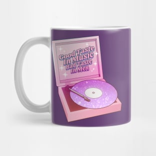 Good Taste In Music Bad Taste In Men Vinyl Record Player Mug